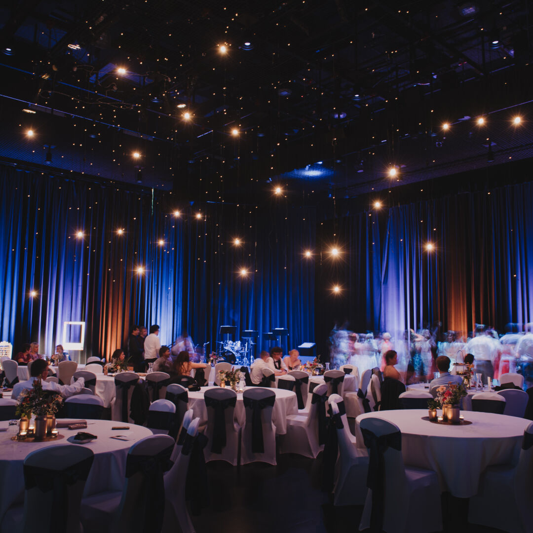 The Armitage centre set for a wedding with fairy lights