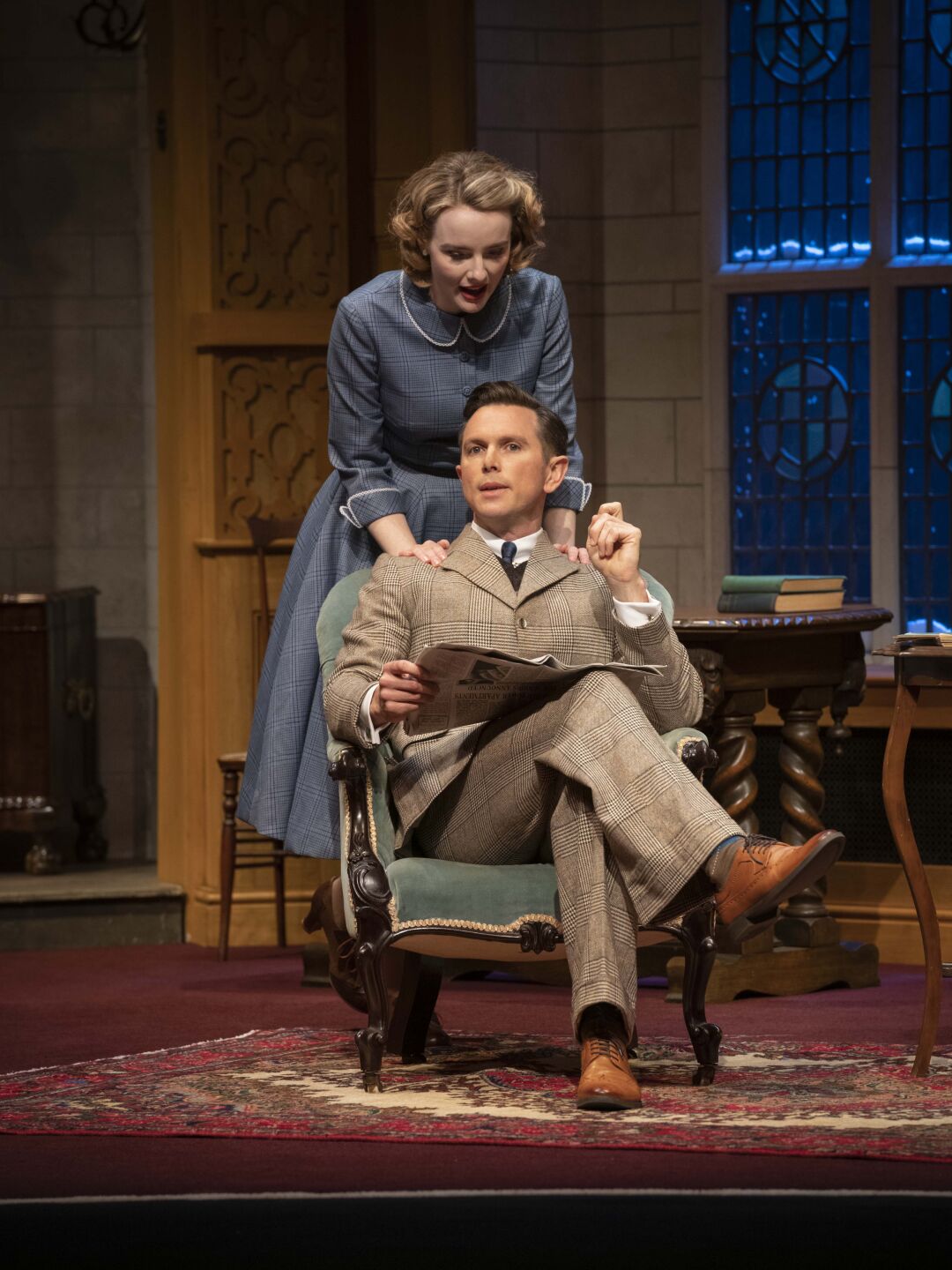 Anna O'Byrne & Alex Rathgeber in the 2022 Australian production of The Mousetrap. Photography by Brian Geach 