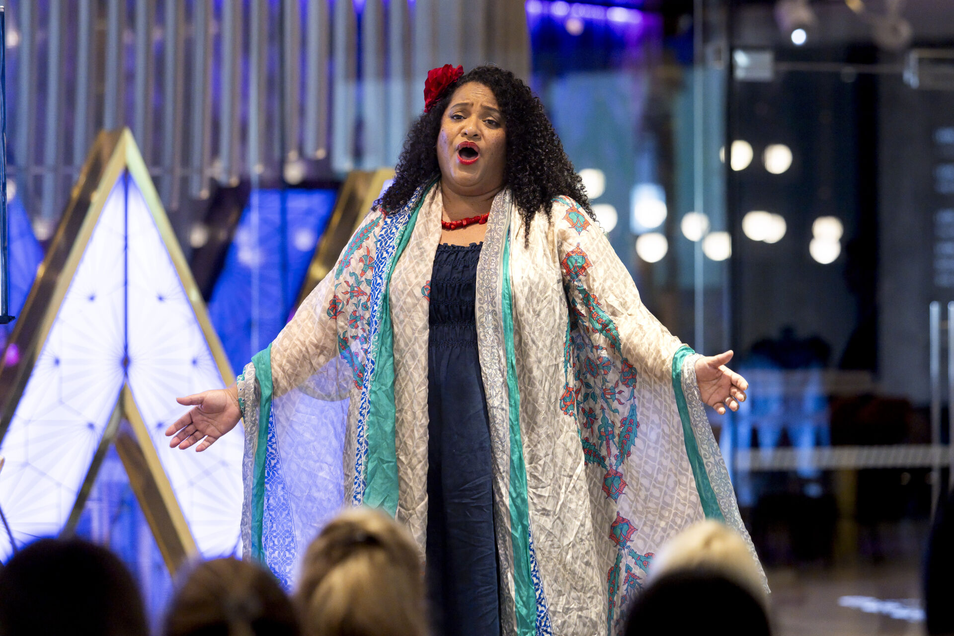 'Colourful scarf, Heru mid-song' Photographer Claudia Baxter